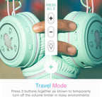 MEE audio KidJamz KJ55BT Personalized Bluetooth Wireless Safe Listening Headphones for Kids w/Custom LED-Backlit Design, Volume Limiter, Microphone; Kids Headset for School/iPhone/iPad/Tablet (Mint)