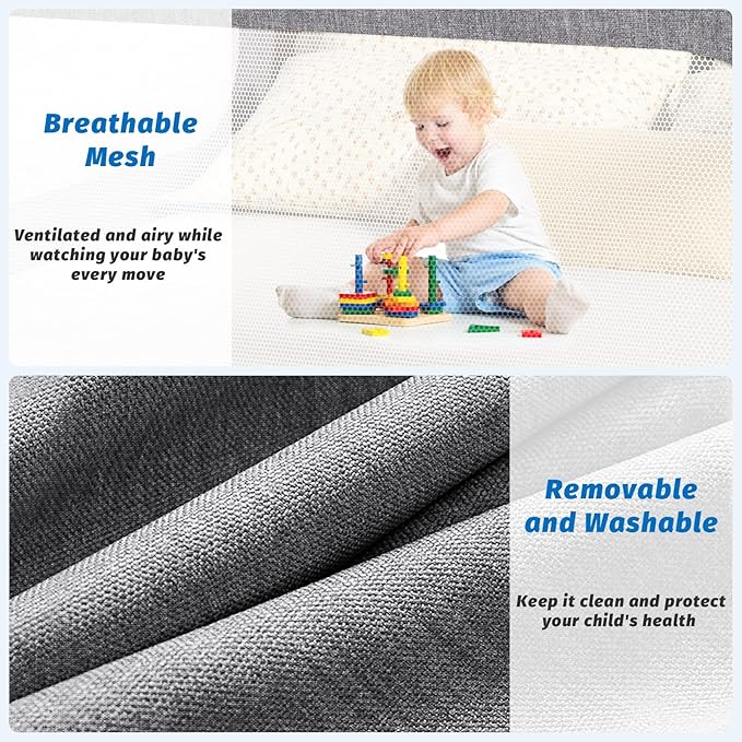 3-Piece Full Size Bed Rails for Toddlers, with Headboard Rod -Height Adjustable Baby' Safety Bed Rails Guard for Full Size Bed(3Pack 74.8"x74.8"x54"-Gray)