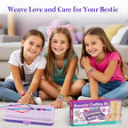 Friendship Bracelet Making Kit with Storage Box,DIY String Bracelet Arts and Craft for Girls Aged 8-12,Kids' Travel Activity Toy Set,Easter Birthday Gifts for Ages 6 7 8 9 10 11 12 Year Old Purple