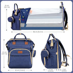 Baby Diaper Bag Backpack,Baby Shower Gifts, Multifunctional Travel Diaper Bag, Gifts for Mom with Portable Diaper Pad (Blue)