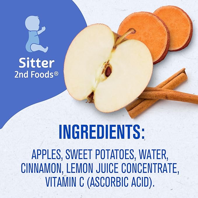 Gerber Stage 2 Baby Food, Apple Sweet Potato Cinnamon Puree Pouch, 2 Servings of Fruit & Veggie, No Added Sweetener, No Artificial Colors or Flavors, 12-Pack