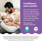 Boppy Nursing Pillow - Ergonomic Bottle & Breastfeeding Pillow with High, Firm, Large Area, Water-Repellent Cushion with Washable Cover; Baby Safety Alliance Verified - Cream Retro Squiggles