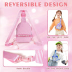 Gifts for Girls, Girls Kids Birthday for Girl Kid Gift Trendy Stuff | Pink Letter Small Sling Bags for Girl Kids Cross Belt Bag Sling Bag Birthday Gifts for Sister Daughter Gift (Pink H)