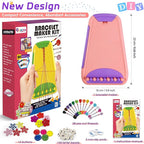 Arts and Crafts for Kids Ages 8-12,Friendship Bracelet Making Kit for Girl,Kids Jewelry Making Kit with 28 Pre-Cut Threads,Christmas Birthday Gifts for Ages 6 7 8 9 10 11 12 Year Old Pink/Purple