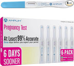 AMPLIM HCG Early Detection Pregnancy Test Bulk Stick – 6-Days Sooner, Extra Sensitive 10 MIU/mL, Midstream – Mom 2-Sec Easy Home Tests, 99.99% Accurate Pregnant Test Result (6 Pack)