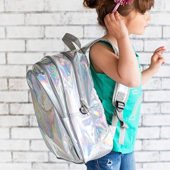 Wildkin 15-inch Kids Backpack – Durable, Padded, Adjustable for School & Travel - Holographic