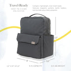 RED ROVR Mini Roo Lightweight Backpack | 6 pockets for everyday essentials (Charcoal)