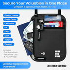 Neck Wallet for Travel & Passport Holder with RFID Blocking - Slim & Easy to Conceal Nylon Travel Pouch for men & women - Holds Phone, Cash, Cards, Keys - Sweat & Water Resistant - Large - Dark Grey