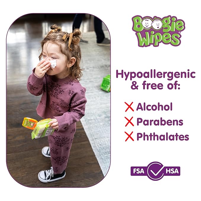 Saline Nose Wipes by Boogie, for Baby & Kids, Face, Hand & Body, Made with Vitamin E, Aloe, and Natural Saline, Fresh Scent, 30 Count (Pack of 12)