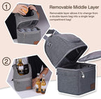 Momcozy Insulated Baby Bottle Bag, Multi-Function Breastmilk Cooler Bag, Fit as Wine Carrier or for Milk Bottles Like Dr. Brown, Comotomo, Philips, Nuk, Lansinoh, etc.