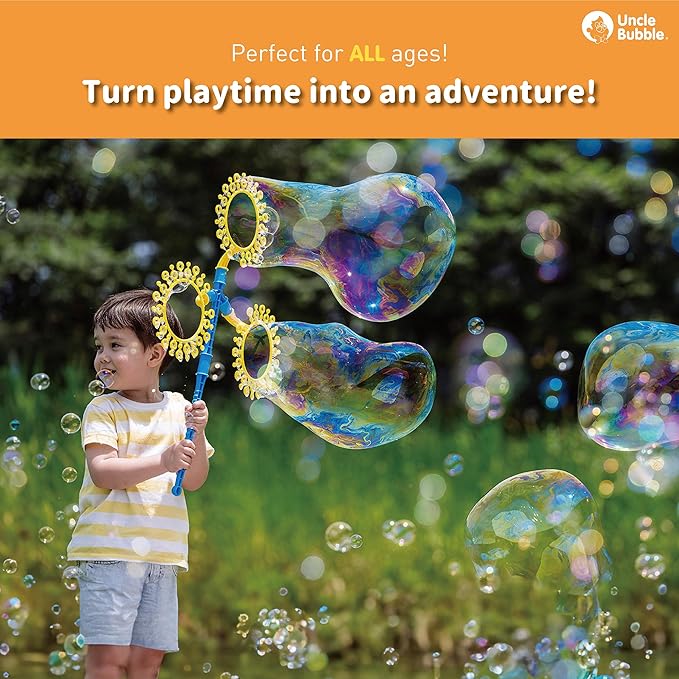 Uncle Bubble Concentrated Bubble Solution (up to 12L/3.2 Gallons) Regular Bubbles for Bubble Machine, Bubble Gun, Bubble Wands, Bubblw Mower, Bubble Juice Refill. Make 6L/1.6 Gallons for Giant Bubble