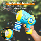 JOYIN 2 Kids Bubble Guns with 4 Bottles Solution, Automatic Bubble Machine Gun with 8 Holes for Kids, Adults, Summer Toys, Easter Basket Stuffers, Birthday Gift, Party Favors