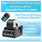 K1 Pro Professional Cutting-Edge Brushless Motor Advanced Rock Tumbler Polisher Kit, Extra Large 2.5Lb Barrel with 3-Speed Motor 9-Day Timer, Belts, Rough Gemstones, 4 Polishing Grits etc.