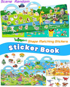 Reusable Sticker Book for Toddlers 2-4 Years, Stickers for Kids, Toddler Sticker Book Ages 1-3, Toddler Craft Activities, Toddlers Travel Toys Ages 2+ Boy Girl Birthday Gifts