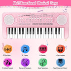 Kids Toddler Toy Piano Keyboard, 37 Key Pink Pianos for Kid Music Toys Instruments with Microphone for 3 4 5 6 7 8 Year Old Girl Boy Birthday/Christmas Day Gift
