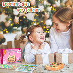 Montessori Toddler Busy Board, Wooden Busy Board with 17 LED Lights Switch, Travel Toys for Toddlers 1-3 Years,Toddler Sensory Boards, Toys for 1 Year Old Girls