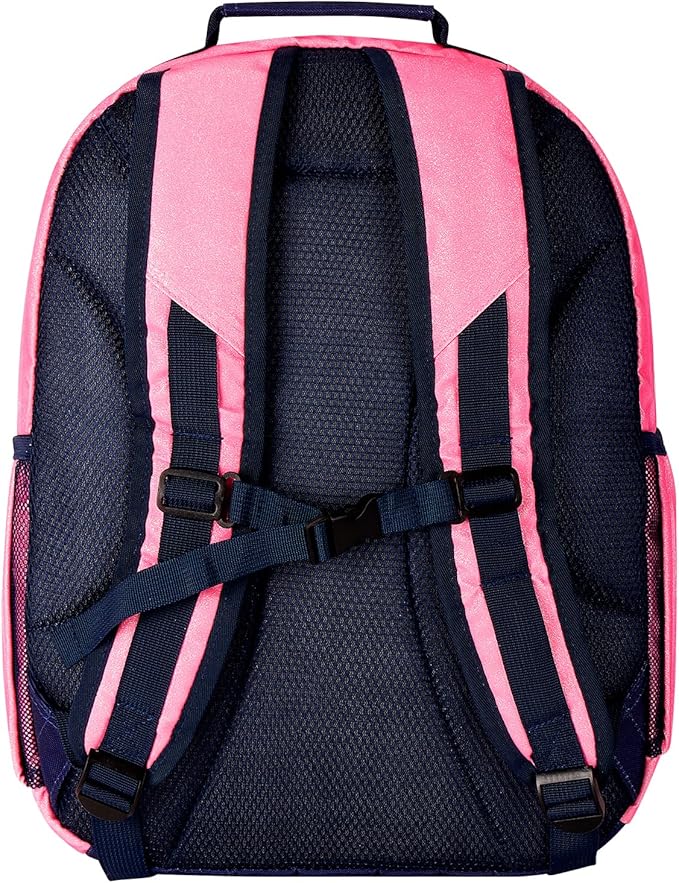 Choco Mocha Glitter Backpack for Girls, Elementary School Backpack for Girls Ages 6-8 Kids Kindergarten Backpack Bookbag 17 Inch with Chest Strap,