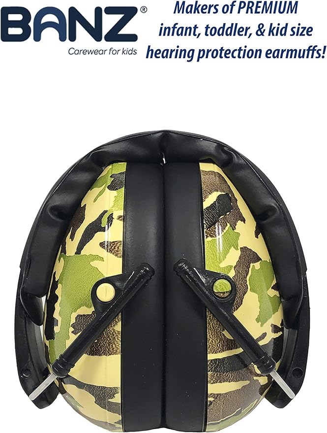BANZ Kidz Earmuffs 2 Years & Older - Loud Noise Cancelling Kids Headphones & Toddler Ear Muffs, Size Adjustable