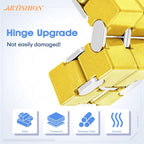 Fidget Cube, Zinc Aolly Metal Infinity Cube Fidget Desk Toy, Punk Style Design With Exquisite Case, Durable and Heavy Cool Gadgets, Adult Fidget Toys for Alleviate Stress and Anxiety(Yellow)