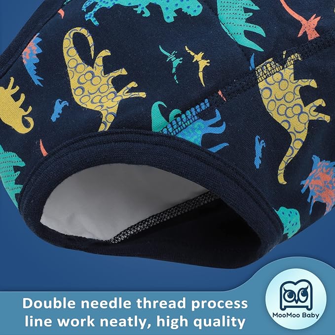 MooMoo Baby 8 Packs Potty Training Pants Cotton Absorbent Training Underwear for Toddler Boy and Girls 2T-9T