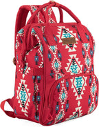 Wrangler Aztec Backpack Organized Daypack Travel Baby Bag with Stroller Strap and Side Bottle Pockets WG2204-9110BDY