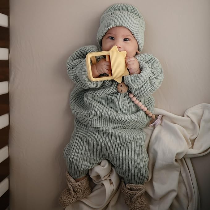 mushie Extra Soft Muslin Fitted Crib Sheet 2-Pack | 192 Thread Count | 28"x 52" (Roman Green/Fog)