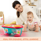 Baby Toys for 6 to 12 Months, Drum Musical Learning Infant Toys Rotating Light Up Toys for 12-18 Months, Tummy Time Toys for Baby 0-3-6-9 Months, Baby Gifts Toys 1 Year Old