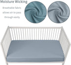 Baby Crib Sheets for Boys Girls, 2 Pack Fitted Crib Sheet for Standard Crib and Toddler Mattress, Soft Microfiber Baby Sheet 52x28x8in. (Dark Green & Dark Grey)