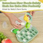 Baby Fruit Feeder & Baby Breastmilk Popsicle Molds-WAJIAYON Silicone Babies Food Freezer Tray Storage Containers, Infant Food Pacifier Feeder and Teether Infant Teething Feeders-Green