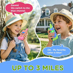 Walkie Talkies for Kids,5 Colourful Channels 2 Way Radio,Compass Flashlight and Magnifying Glass,3 Miles Long Range for Adventure Game,Outside, Camping, Hiking,Toys for 3-12 Year Old Boys Girls