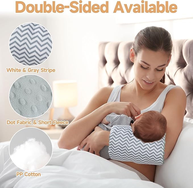 MABOZOO Arm Pillow for Feeding Baby,Flower Print Cozy Cradle Arm Pillow Soft Cotton Bottle Feeding Pillows for Newborn,Double-Sided Available
