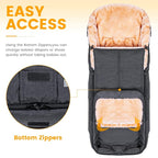 Orzbow Stroller Footmuff Universal | Faux Wool Baby Bunting Bag | Warm, Weather-proof, Adjustable Buckles | Winter Stroller Blanket Cover | Baby Sleeping Bag for Cold Weather Accessories, Dark Grey