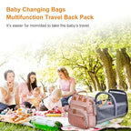 Baby Diaper Bags with Changing Station, Waterproof Diaper Bag Backpack for Moms Dads with USB Charging Port, Baby Shower Gifts, Large Capacity diaper backpack, Pink