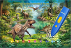 Interactive Dinosaur Toys Learning Poster, Dinosaur Talking Poster, Bilingual Dinosaur Talking Educational Children Toy with Sound Effects, Dinosaur Toys for Ages 3-12, Best Dinosaur Party Gift
