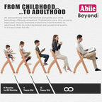 Abiie Beyond Junior Wooden High Chair with Tray - Adjustable and Convertible High Chair for Babies and Toddlers - 6 Months to 250 Lb - Water Resistant - Natural Wood/Dove Grey Cushion