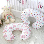 Nursing Pillow Cover 2 Pack Soft & Adorable Slipcovers for Breastfeeding Pillows, Comfortable Stretchy Feeding Pillow Covers for Baby Girls Boys Newborn, Removable Pillow Case (Rainbow)