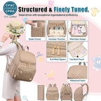 Weitars Diaper Bag Backpack Large Baby Diaper Bag with Changing Pad Travel Diaper Backpack,Baby Bag for Boys Girls,Stroller Straps,5 Insulated Pockets (Khaki)