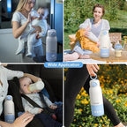 Portable Bottle Warmer for Travel,12.5oz Cordless Baby Milk Warmer on The go for Formula,Breastmilk,Water,3 Mins Fast Heating & Precise Temp Control Travel Essential