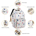 Diaper Bag Backpack, Diaper Bags for Baby Girls Boys, Baby Bags for Moms Dads, Nappy Changing Bag with Insulated Pockets,Multi-functional Waterproof Backpack with Stroller straps-Berry White