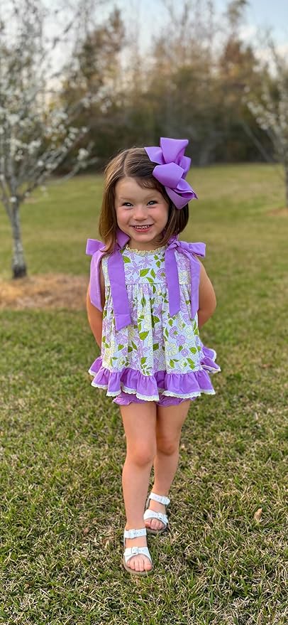 Wee Ones Girls' Plain Wrap Classic Grosgrain Hair Bows on a WeeStay No-Slip Hair Clip, Handmade, King, Delphinium