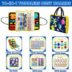 MORNOR Busy Board Montessori Toys for Toddlers Sensory Toys Gifts for 1 2 3 4 Year Old Girls & Boys Preschool Learning Activities Educational Travel Toy for Fine Motor Skills (Blue)