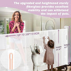 200" Retractable Baby Gates Extra Wide for Large Opening, 41" Extra Tall Retractable Dog Gate Pet Gates, Long Child Safety Mesh Gate with Fiberglass Rods for Stairs, Doorways, Hallways, Indoor/Outdoor