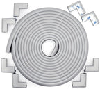 Roving Cove Slimfit Corner Edge Protector for Baby Proofing (Small 18ft Edges 8 Corners), Furniture Safety Bumper Guard, Soft NBR Rubber Foam, 3M Adhesive, Stone Grey