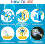 Bubble Gun Bubble Machine Dinosaur Bubble Blower Toy for Kids and Toddlers Bubble in Bubble Gun Party Favors Birthday Christmas Easter Gift for 3 4 5 6 7 8 9 Years Old Boys and Girls (Blue)