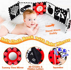 High Contrast Baby Toys for Newborn Infant 0-6 Months Montessori Tummy Time Black and White Sensory Crinkle Toys 0-3 3-6 Months Soft Books Carseat Toys for Baby Boys Girls Easter Basket Stuffers Gifts
