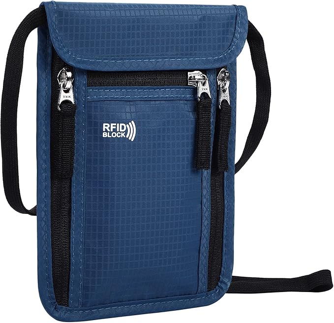 Travel Pouch Neck Wallet Family Passport Holder Organizer Case with RFID Blocking