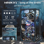 Book Nook Kit, DIY Miniature Dollhouse Book Nook Kit with Dust Cover and LED Light (The Song of Sirens)