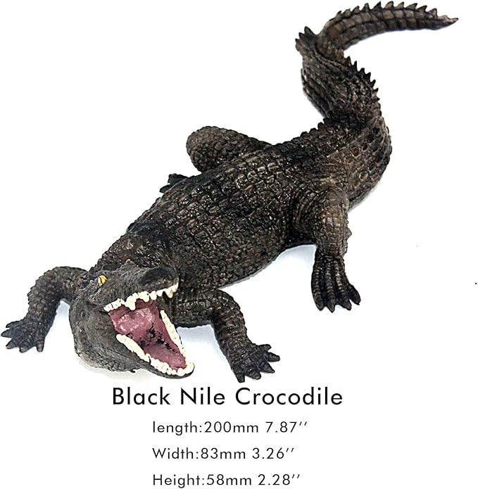 FUNSHOWCASE African Jungle Animals Toy Nile Crocodiles Figure Realistic Plastic Figurine Playset Lot 2-Piece