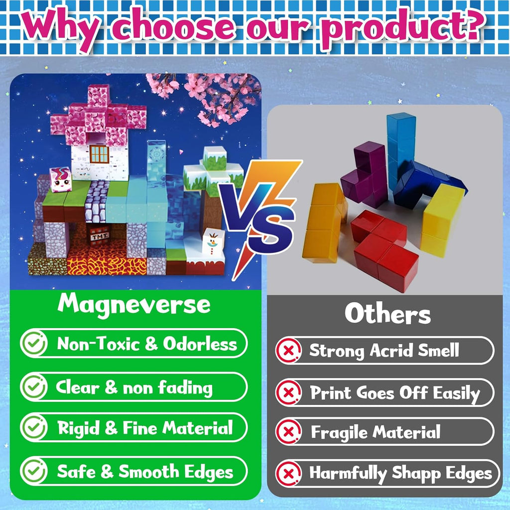 Magnetic Blocks - 150PCS Magnetic Building Blocks Cubes Adventurer, Magnets Toys for Kids Age Age 3 4 5 6 7 8 9 10 12, Sensory Stacking Construction Toy Christmas Birthday Gifts for Kids Boys Girls