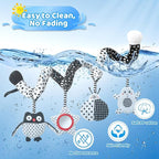 High Contrast Baby Toys - Black & White Hanging Toys for Car Seat, Stroller & Crib | Newborn Essentials 0-6 Months | Perfect